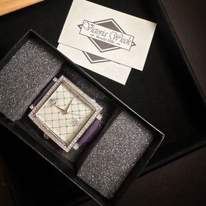 Victoria Wieck Beverly Hills Watch Purple Band with Square Face